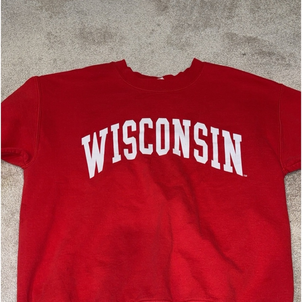 red wisconsin crewneck